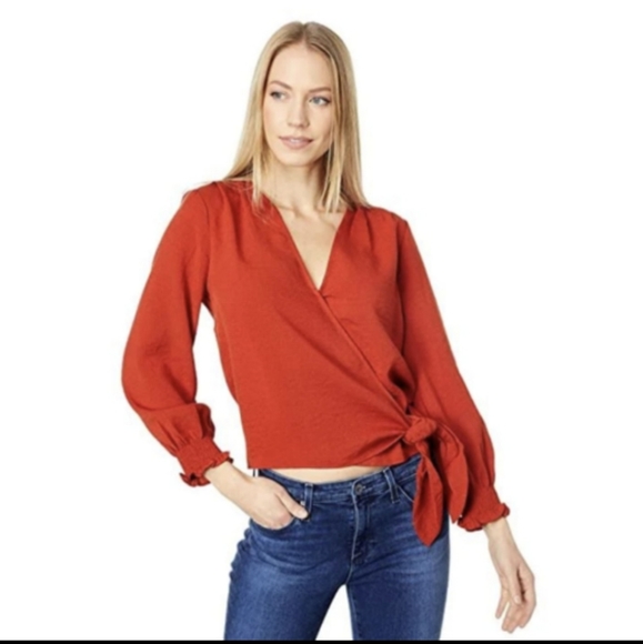 Madewell Tops - Madewell Smocked Long Sleeve Wrap Blouse